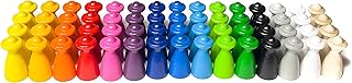 Spieltz Figuras grandes de madera en 15 colores, personas con sombrero, altura 4 cm (20/40 mm), para juegos de mesa. Fabricado en Alemania (60 figuras)
