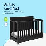 Graco Hadley 5-in-1 Lit convertible avec tiroir (noir) – Crib avec tiroir Combo, Inclut le tiroir de garde d'enfants de taille complète, converti de bébé lit bébé en lit pour tout-petit, lit de jour et lit complet
