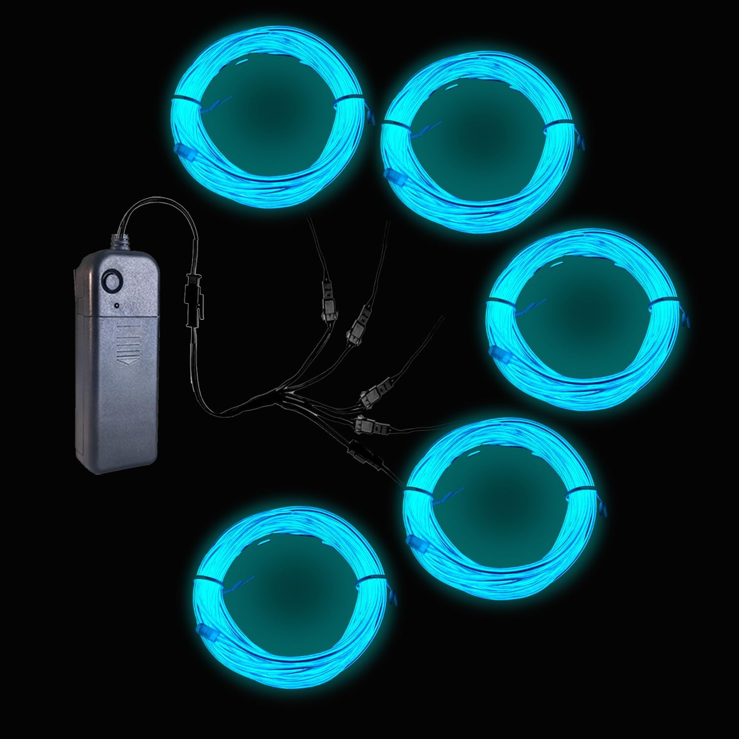 Gcidto Neon Light 5-in-1 Metre EL Wire, a Decorative Lighting Strip with Three Illumination Modes, Suitable for Various Occasions Such as Birthday Parties, Halloween, and More. (ice Blue)