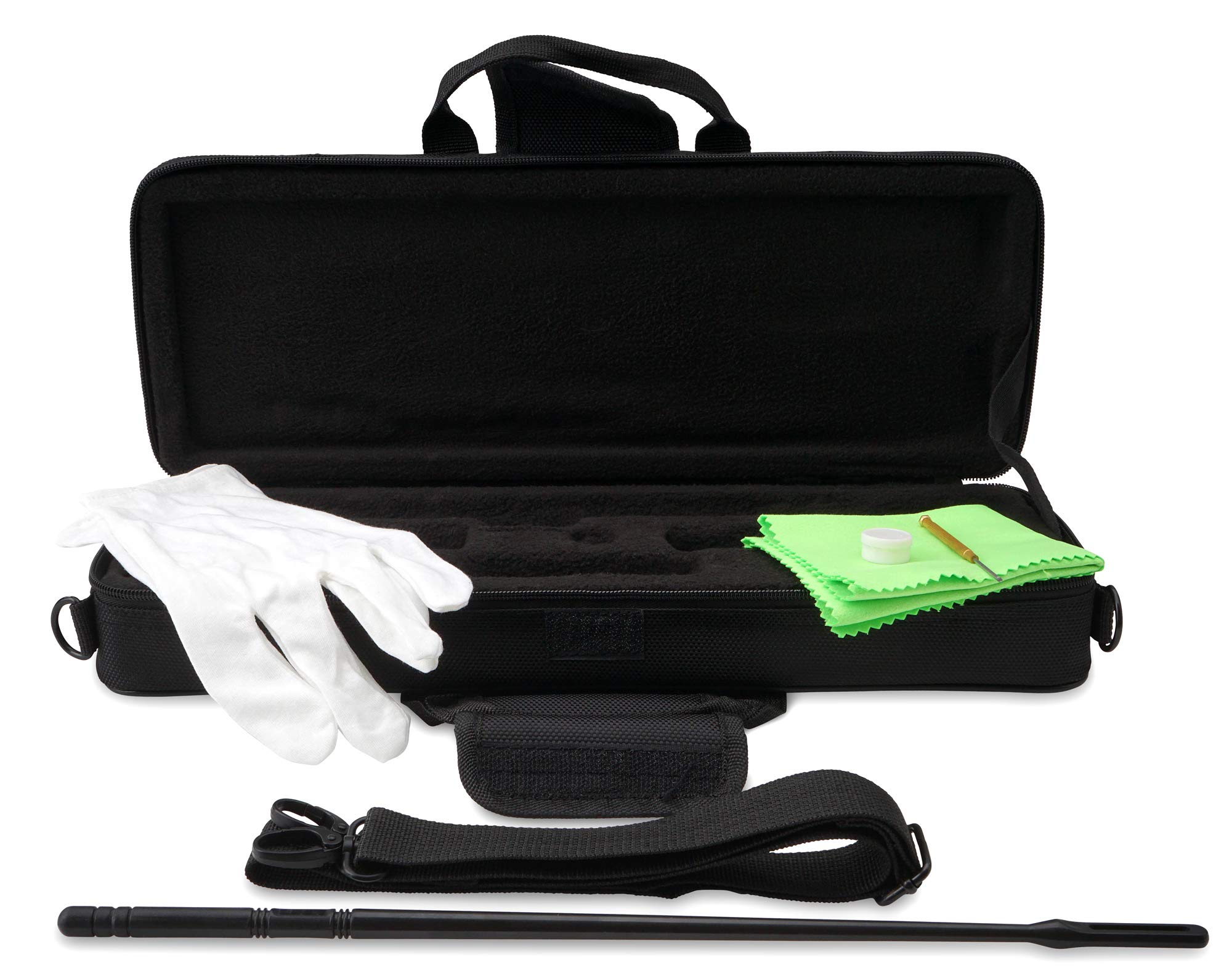 Classic Cantabile FL-100J Querflöte C-Stimmung vernickeltes Neusilber gebogenes gerades Kopfstück Etui Zubehör
