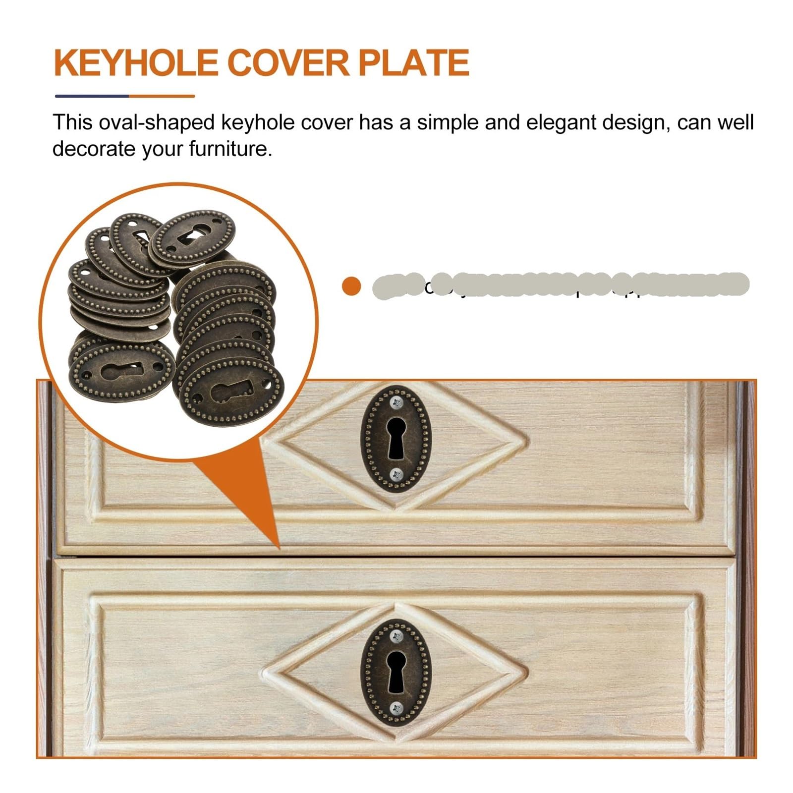20 piezas cubierta de ojo cerradura ovalada, inserto puerta latón, placa cajón, escudo, accesorios for muebles para Muebles