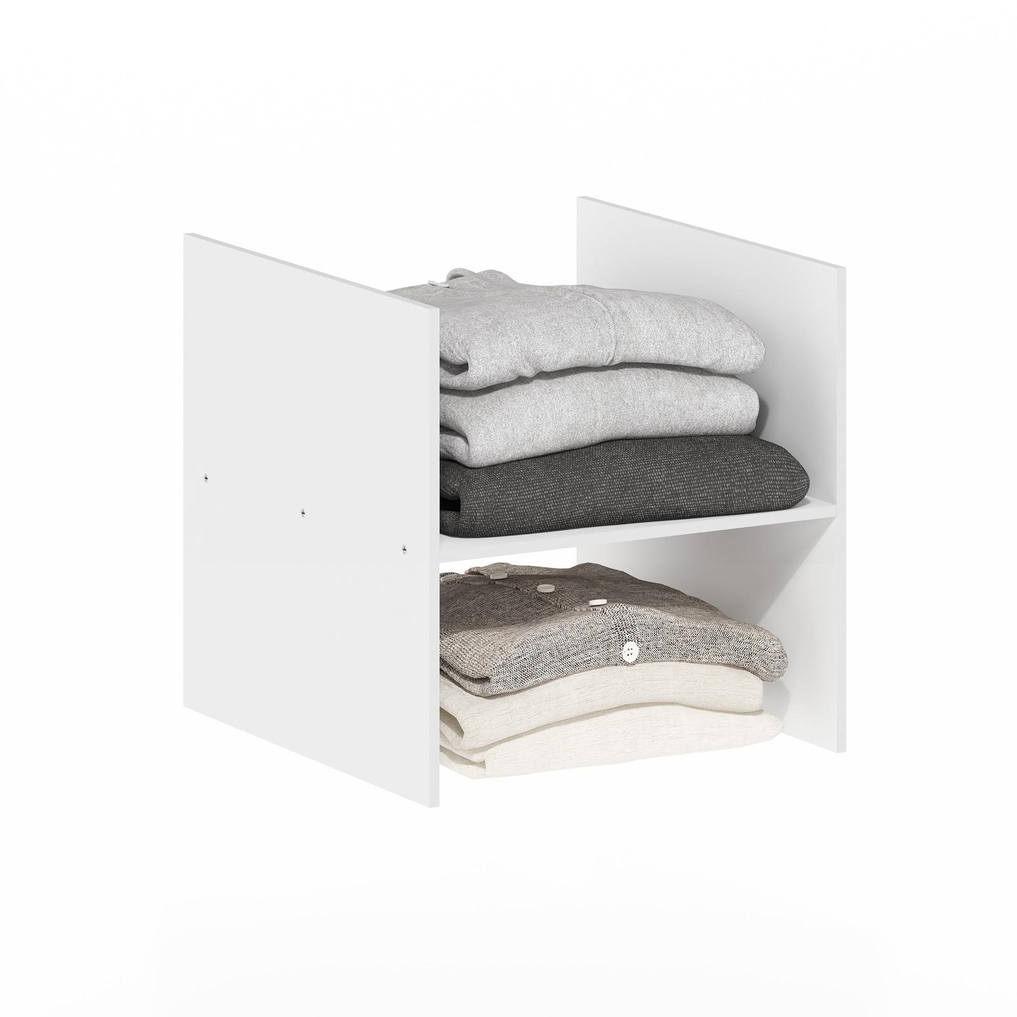 Furinno Cubicle Cube Insert, H-Shelf Cube Organizer, Fits into Furinno Extra Thick Cubes, for Organizers and Storage, White (Does not fit IKEA Kallax Shelving)
