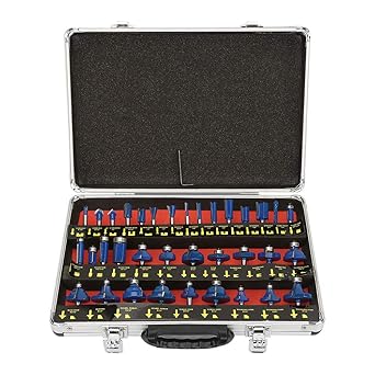 Cutter Cutter Set 35pcs 1/4 Pro Aluminum Hard Alloy Hard Alloy Cutter Head, with Aluminum Cassette Woodworking Tools Router Bit Set, 35pcs 1/4 Professional Shank Tungsten Carbide Router