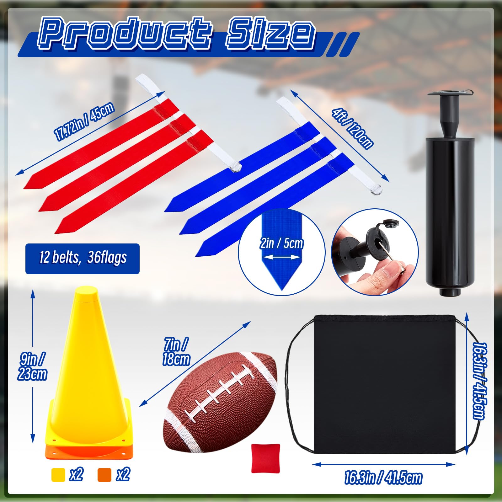 Flag Football Belts - 4 Sets Of Adjustable Flag Football Set