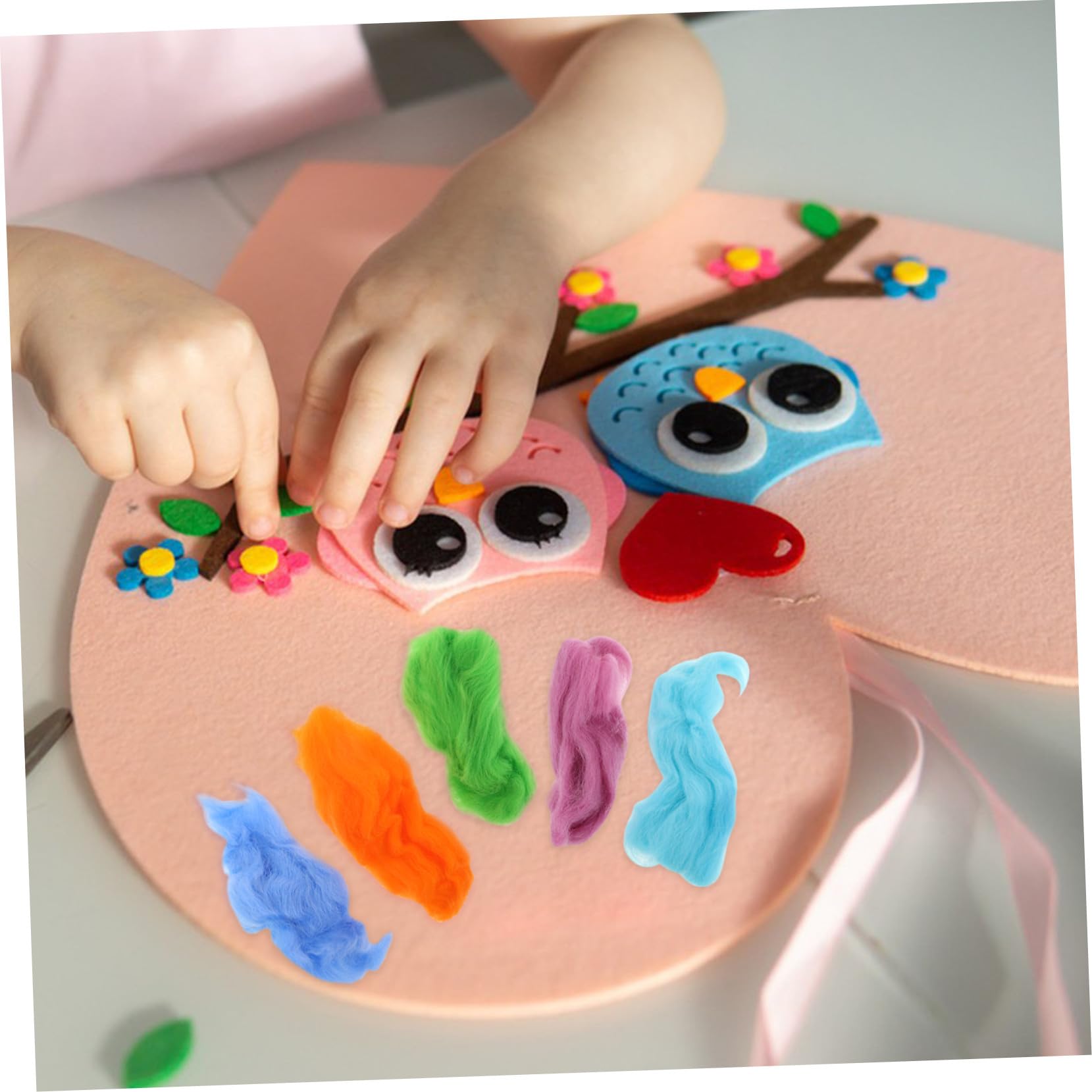 Colores Lana Fieltrar Piezas 100 para Aguja para Manualidades