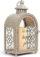 Vista 1 de Elanze Designs This is My Happy Place - Farol de metal gris para velas (11 pulgadas)