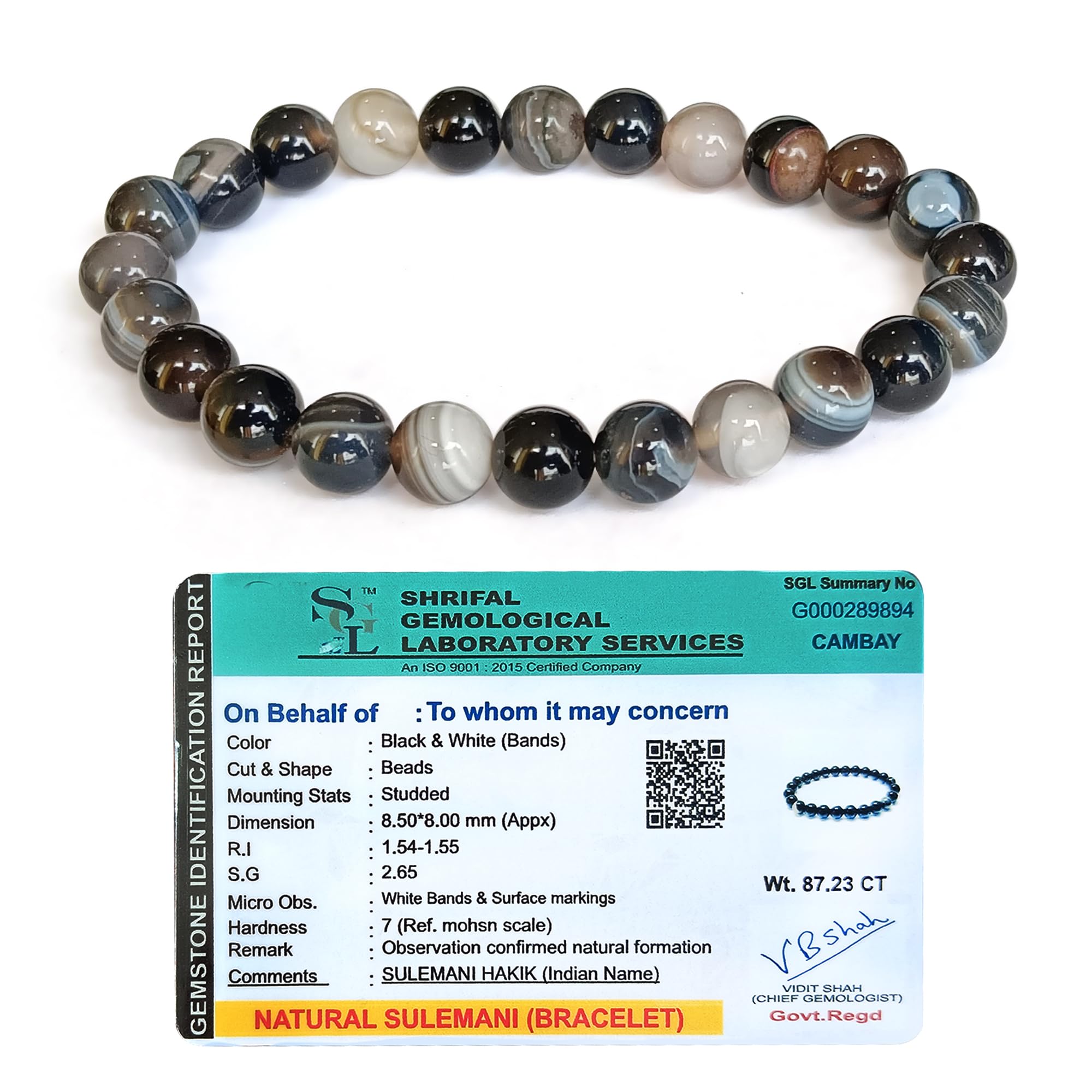 Natural Sulemani Hakik Bracelet - Sulemani Hakik Stone Original Certified Bracelet for Mental Clarity, Courage, Removal of Negative Energies, Confidence, and Root Chakra Healing - 8MM Beads (7.5 Inch) (B0DCNPC99P) Amazon Price History, Amazon Price Tracker
