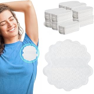 Eforcase Almofadas de suor para axila pacote com 100 unidades, almofadas de suor para axilas para mulheres e homens, confortáveis, não visíveis, adesivos extras, protetores de vestido descartáveis, proteção contra axila sem suor