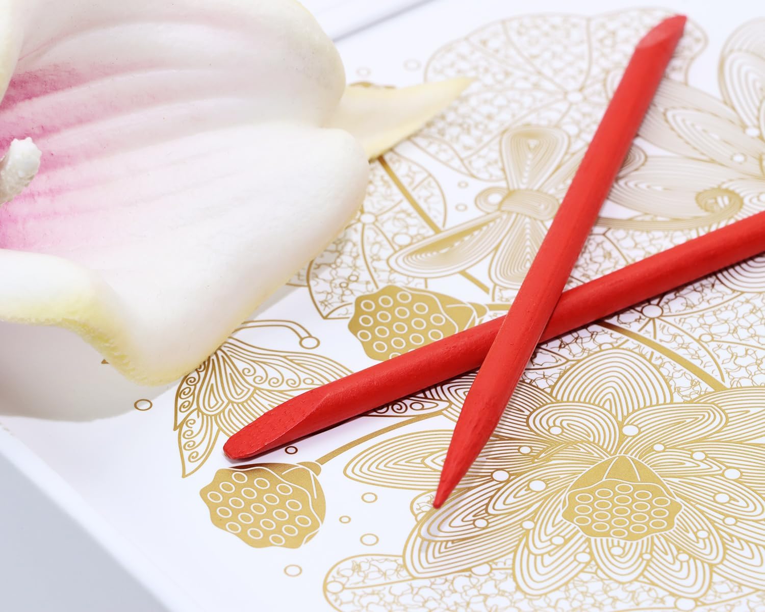 12cm Heavy Duty Bamboo Stylus Sticks Colored Craft Sticks for Scratching Drawing Christmas Thanksgiving Scratch Art Activity Craft Projects, 20PCS (Red)