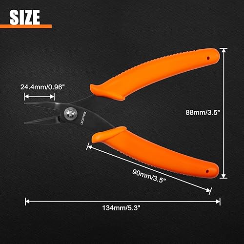 Miniatura 6 de Mini alicates de punta redonda con mandíbulas lisas de punta especial, pinzas de nariz de 5 pulgadas, alicates de nariz de cadena de punta de 0.039
