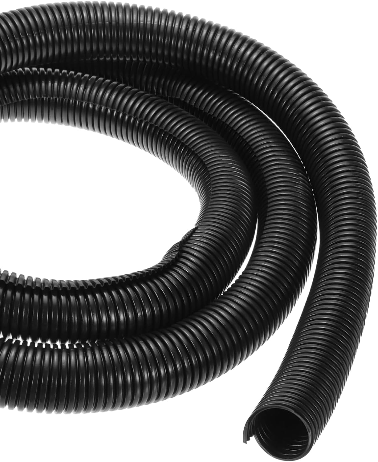 DMiotech 10ft Wire Loom Split Tubing 1 1/2 Inch(38 Mm) ID, Cord Protectors from Pet Flexible Conduit Cable Management for Office, Home, Garden, Black