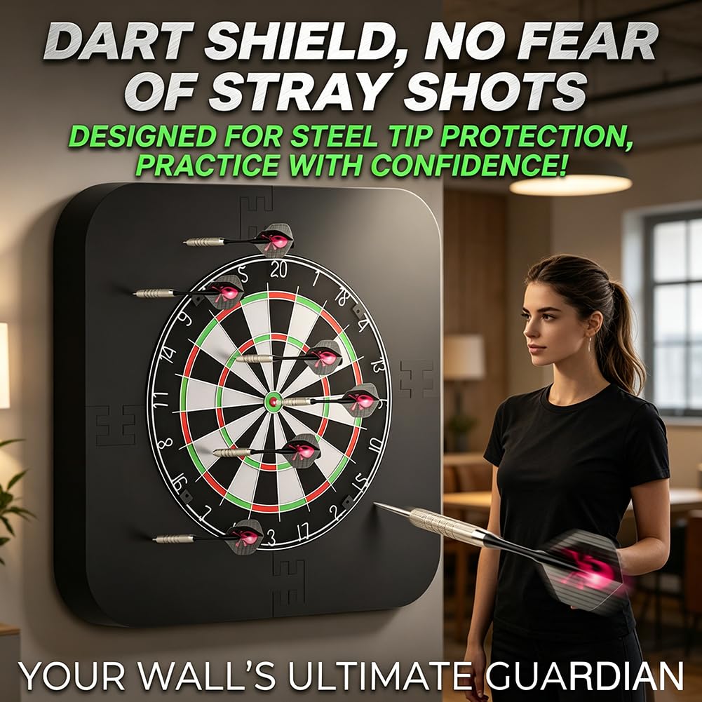 Anneau de protection de cible de fléchettes en EVA - Protection murale et anneau de récupération - Léger et résistant - Pour cibles de fléchettes standard - Cercle intérieur de 45 cm