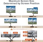 Dual Ultrawide Monitor Mount for 17-40-inches - Vertical and Parallel Dual Monitor Arm Heavy Duty, Holds up to 26.4 lbs per Arm, VESA 75/100 mm, Black