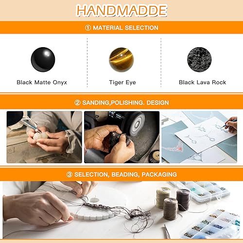 Vista 20 de Triple Protection Bracelet - for Protect & Balance - Energy Crystal Handmade Bracelets for Men Women Blue