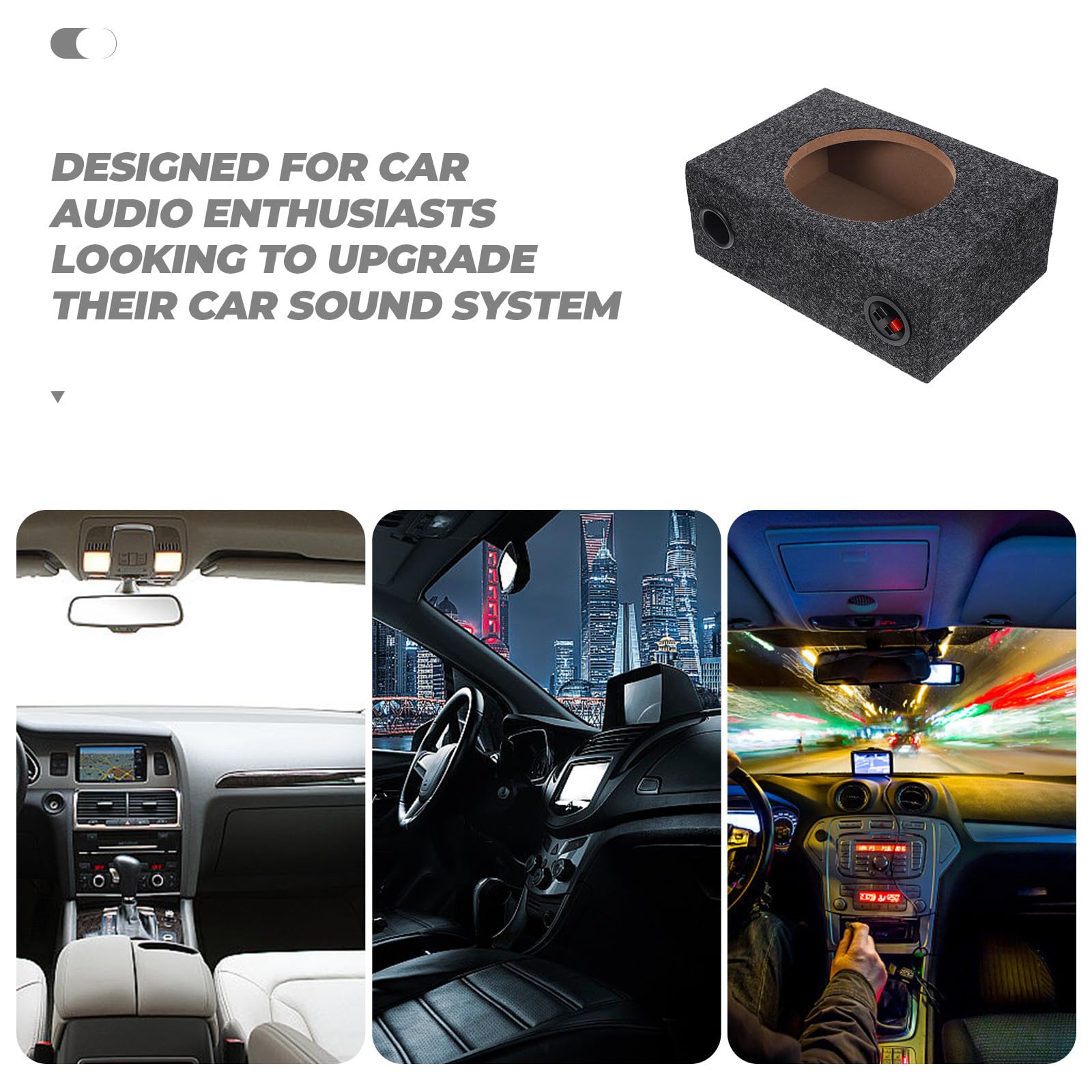 8 Pulgadas Caja de Subwoofer de Madera para Coche, Caja de Altavoz Sellada Ligera y Portátil, Compatible Vehículos y Camiones, Mejora Graves Profundos para Entusiastas del Audio
