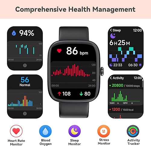 Miniatura 6 de Reloj inteligente para mujeres y hombres, pantalla táctil HD de 1.83 pulgadas, IP68, impermeable, rastreador de actividad física con llamadas