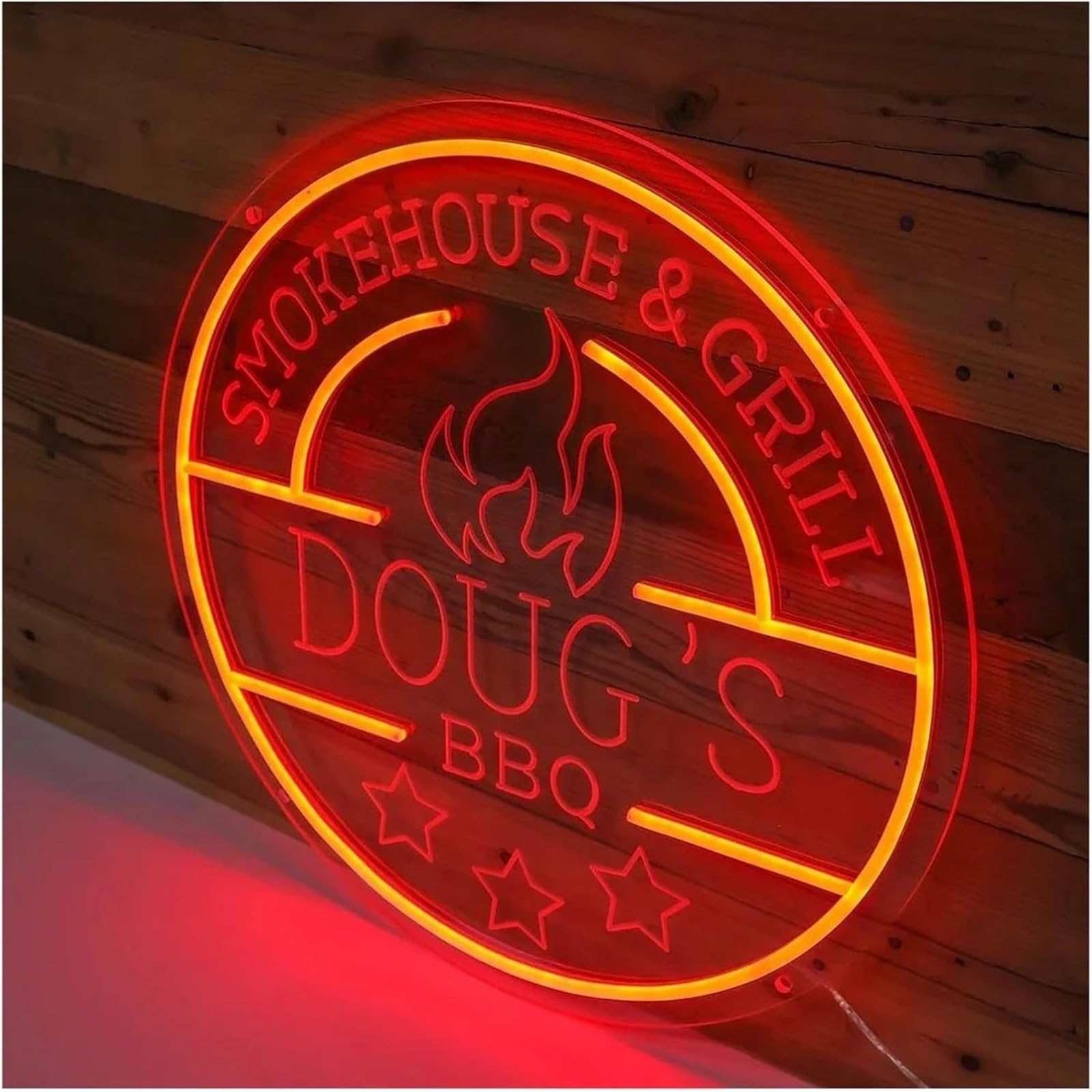 Per insegna al neon BBQ per ristorante, benvenuto, decorazione murale