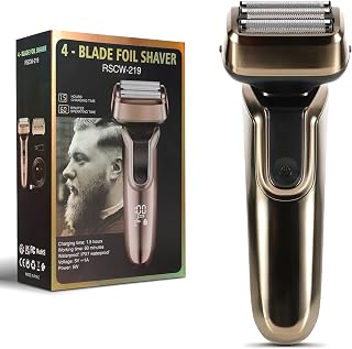 YHC Electric Razor for Men - 4-Blade Electric Foil Shaver with Pop-Up Trimmer, Waterproof, Wet & Dry Use, Cordless & Rechargeable