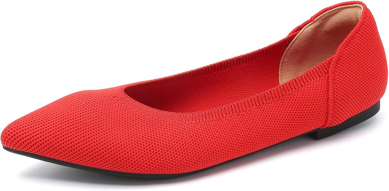 Touchmosees Women's Pointed-Toe Ballet Flats Classic Slip-On Breathable Dress Flats