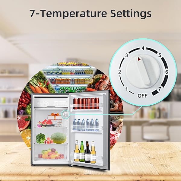 CHiQ CSF101D4EU, Under Counter Fridge, 92L, 7 Temp Settings, Chill Zone, H831 x W474 x D447(mm), Reversible Door, Adjustable Shelves, Sleek Design, Black [Energy Class E] - 5