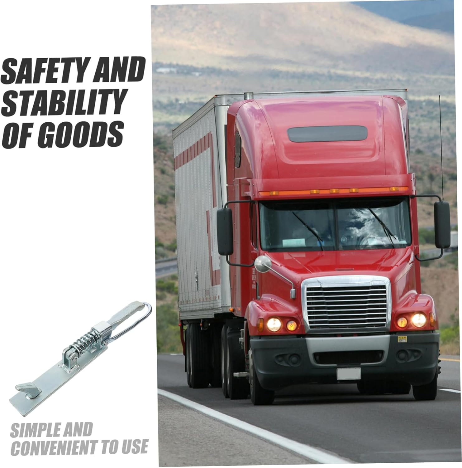 Cabilock Heavy-Duty Carbon Steel Trailer Lock for Secure Coupler Pin Versatile and Hasp for Trucks and Trailers Easy Installation Spring Clip Design