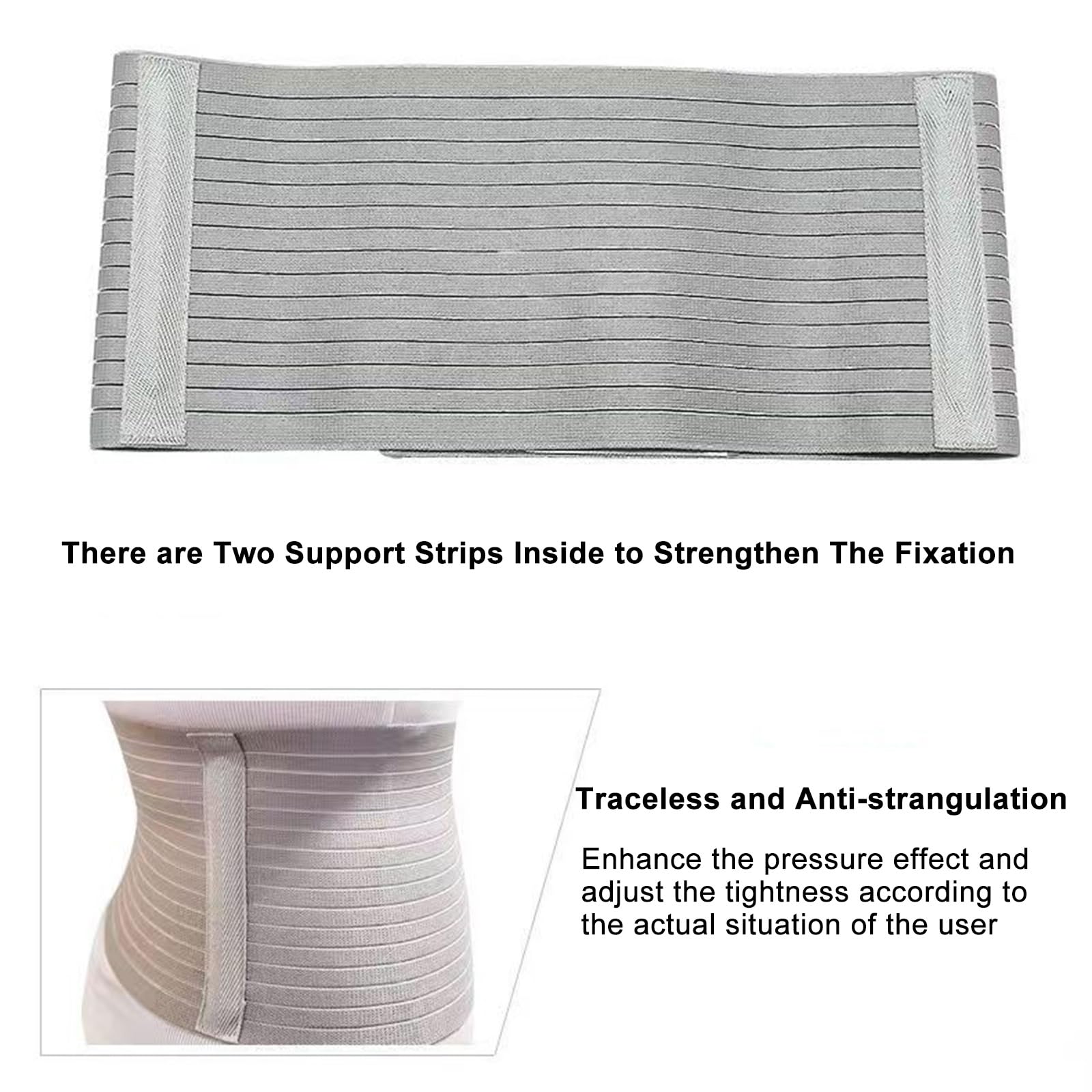 Fascia Addominale Medica più Larga da 16 cm con 2 Cuscinetti di Compressione, Fascia Ernia Ombelicale per Supporto Ernia Ombelicale, Allevia Il Dolore(M)
