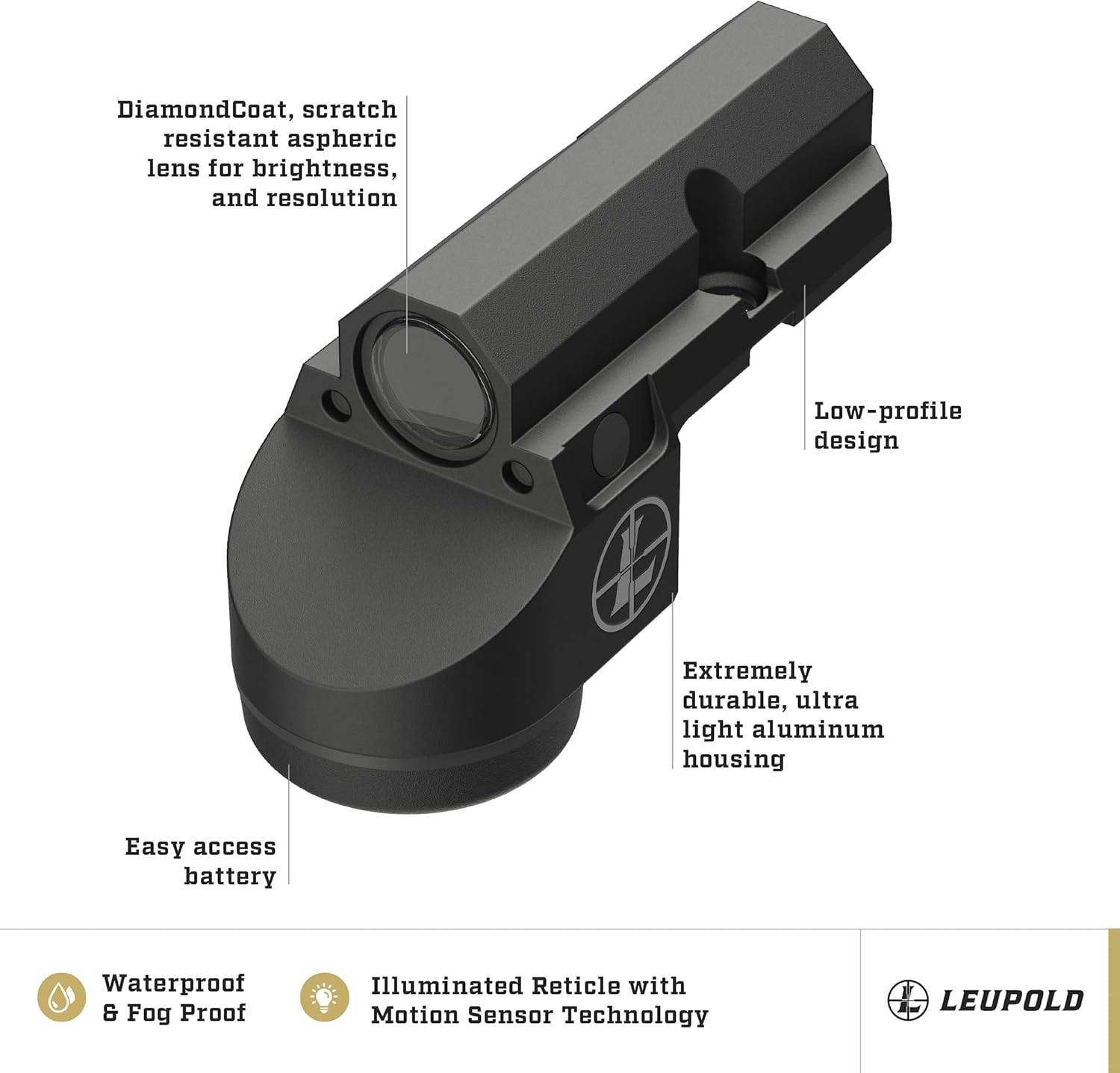 Leupold DeltaPoint Micro Pistol Sight, Low Profile 3 MOA Red Dot Handgun Optic