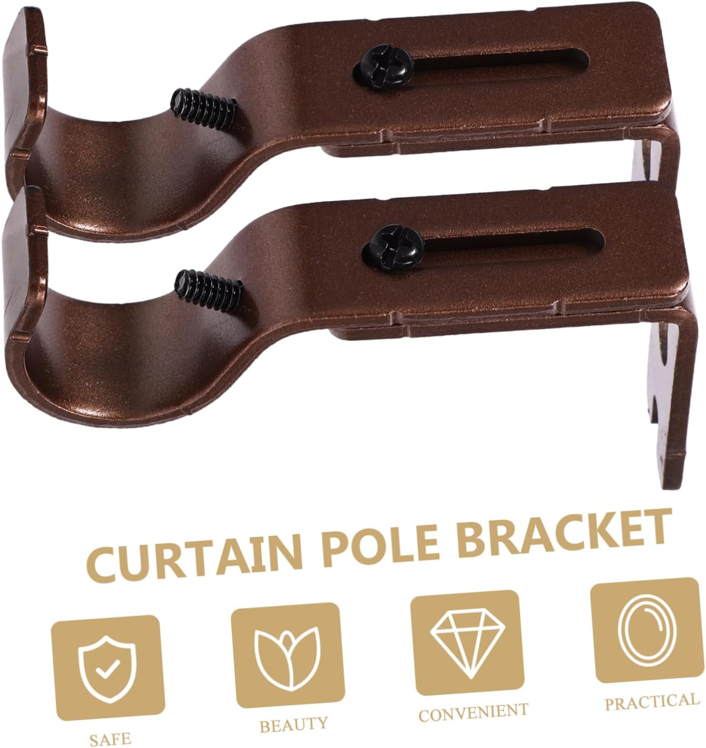 ABOOFAN 3pcs Curtain Pole Holder Adjustable Curtain Rod Bracket Drapery Rod Rack Window Curtains Curtain Wall Bracket Curtains Holders Curtain Pole Bracket Curtain Accessories