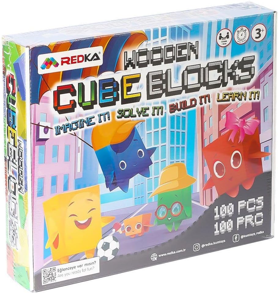 Vitrin Dolusu 5642 Wooden Cubes Blocks -Redka