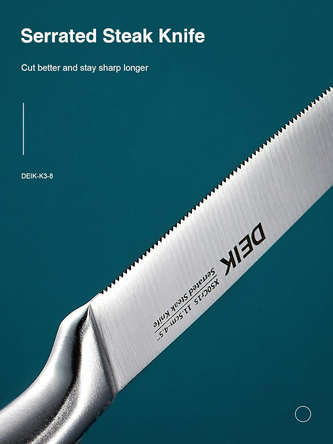Deik Steak Knives, Steak Knives Set of 8, Premium Stainless Steel Steak Knife Set, Super Sharp Serrated Steak Knife with Gift Box: Kitchen & Dining