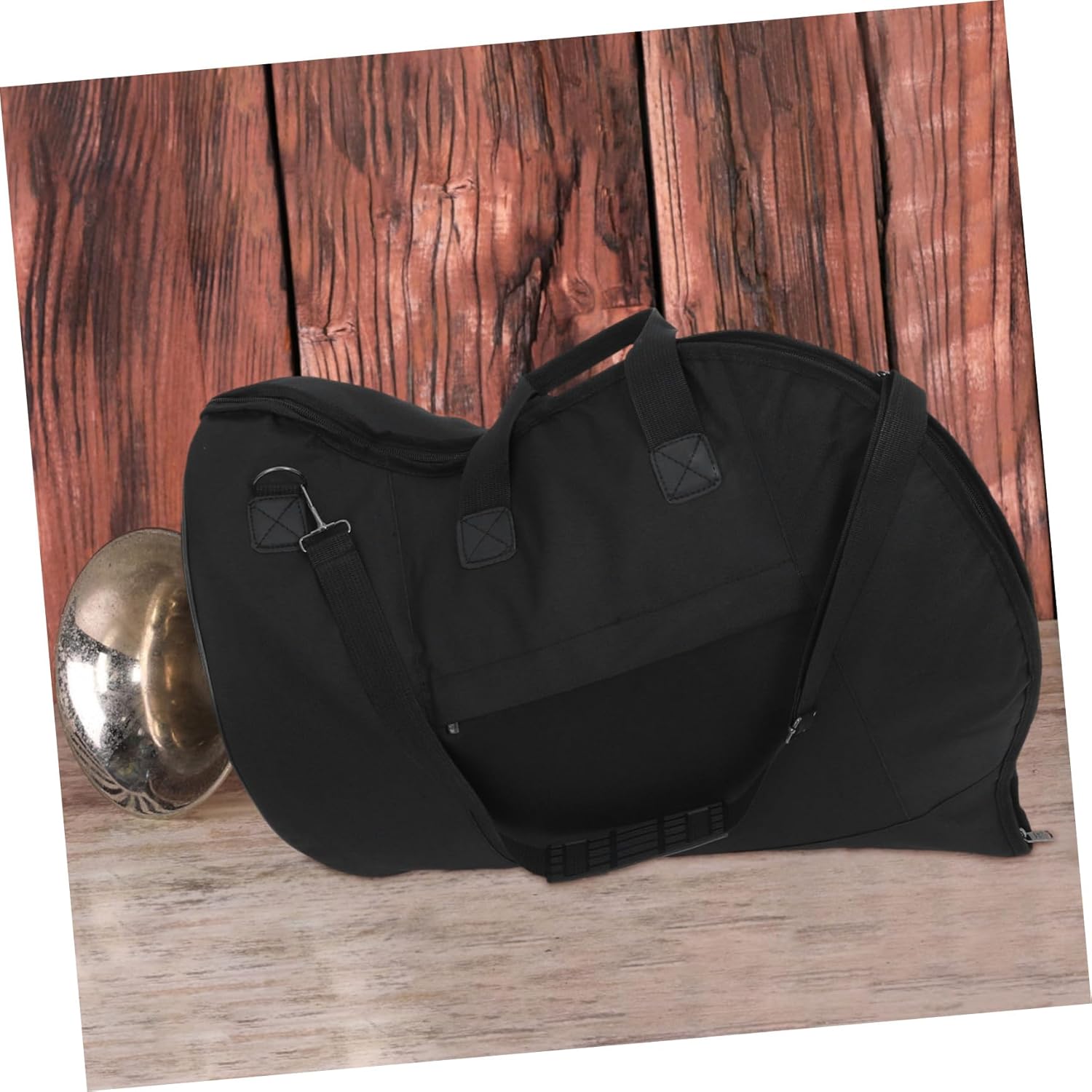 Portable French Horn Bag Single Shoulder Strap Includes Exterior Pocket for Accessories for Students and Professionals Random Color
