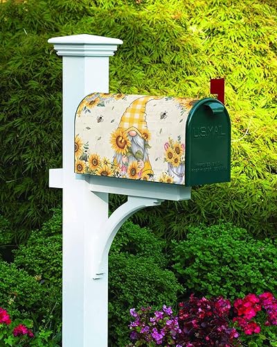 Miniatura 2 de Fundas magnéticas para buzón de gnomos de abeja de primavera y verano, tamaño estándar, decoración de cajas de números de letras decorativas para