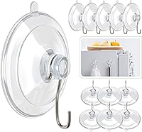 Hangerspace Clear Suction Cup Hooks 1.77" - 3LB Heavy Duty Removable Hooks for Bathroom Kitchen Shower Window - 12 Pack
