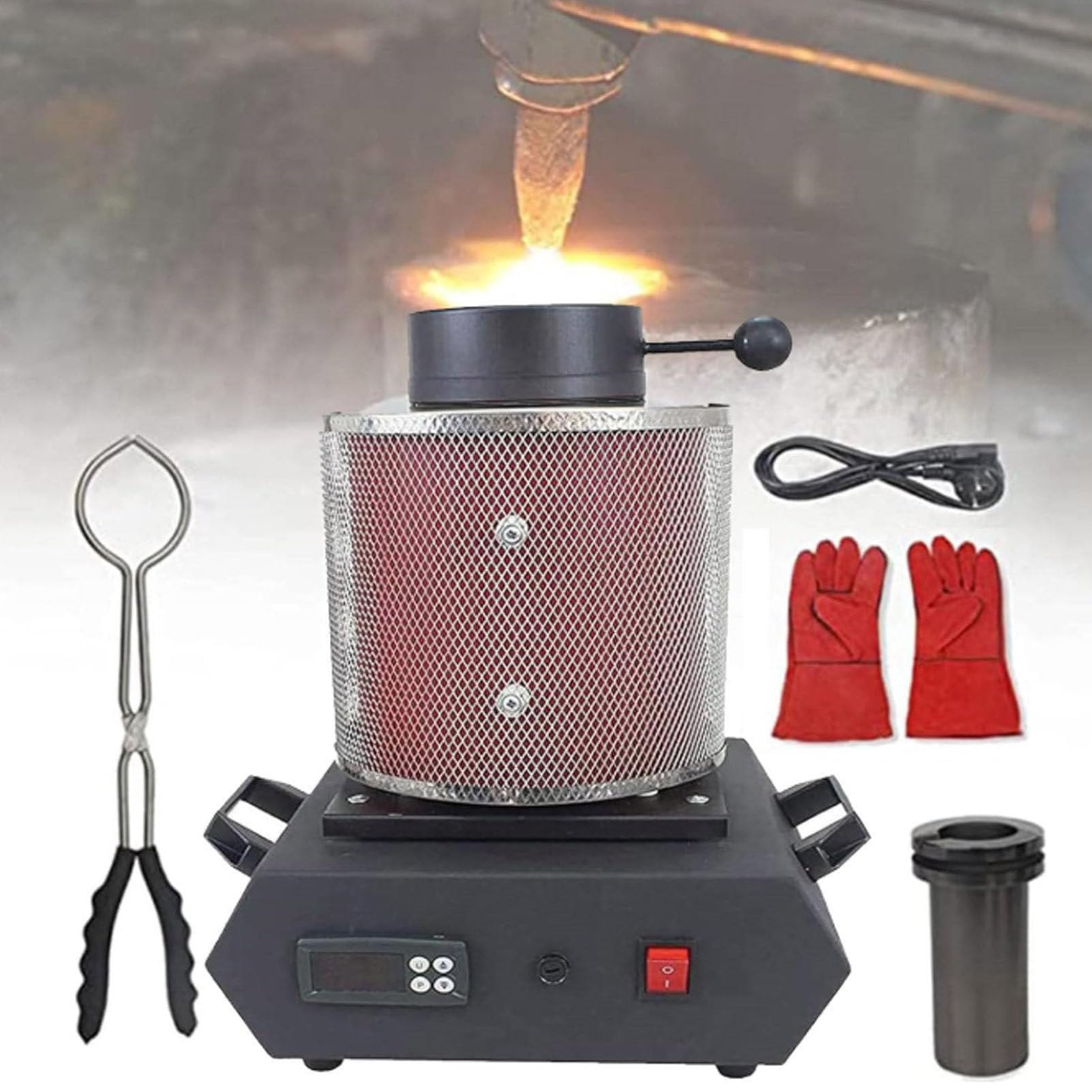 Four de fusion électrique 3 kg or argent cuivre aluminium 1150 °C