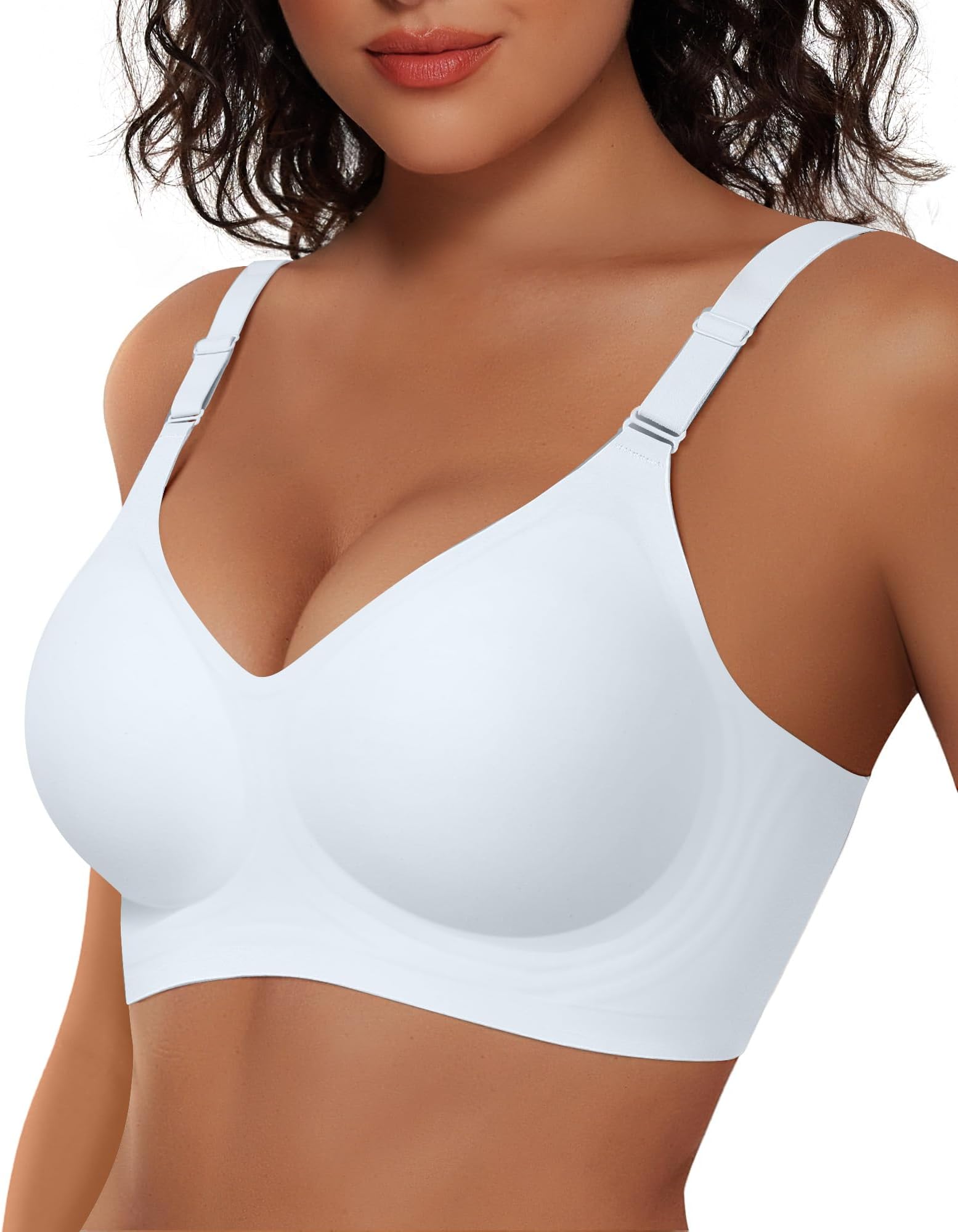 Womens Wireless Jelly Bras No Underwire Push Up Seamless Bra Supportive Full Coverage Bralette Regular and Plus Size