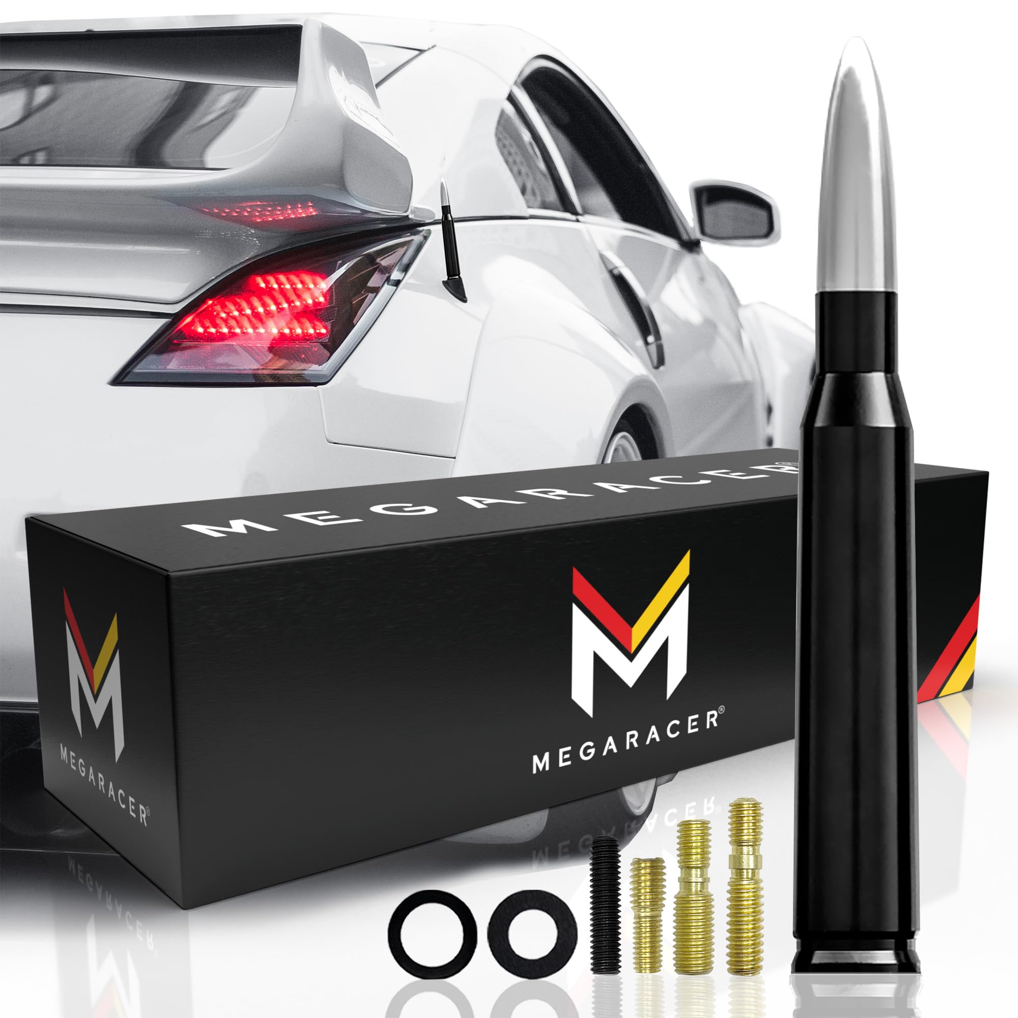 Amazon.co.jp: Mega Racer ブラックベース シルバーチップアンテナ付き 