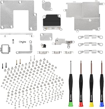 Inner Complete Full Screws Set and All Internal Metal Bracket Kit Replacement for iPhone 11 Pro Plate Cover Bottom Small Screw Parts with Repair Tools Screwdriver for 11Pro