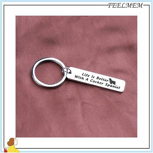 Miniatura 5 de FEELMEM Regalos para amantes de los perros, la vida es mejor con un llavero francésbulldogpitbullperro salchichabeagle