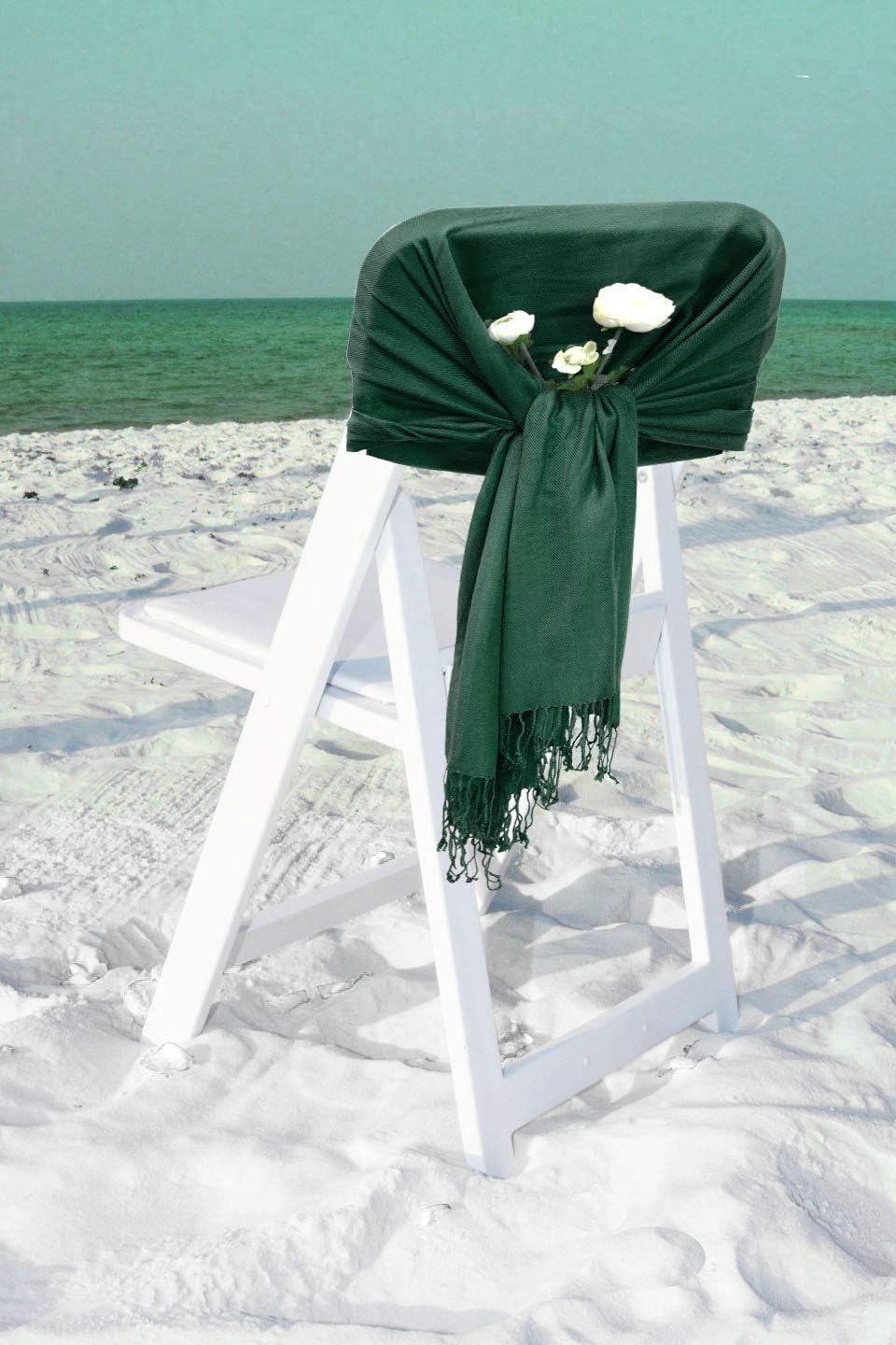 Sakkas Large Soft Silky Pashmina Shawl Wrap Scarf in Solid Colors - Image 4