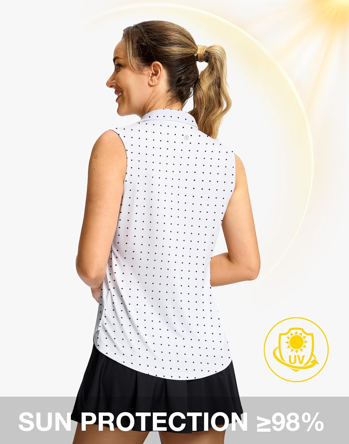 G Gradual Sleeveless Golf Shirts for Women Collared V Neck Tennis Tank Top Cooling Polo UPF 50+ Quick Dry Lightweight - Image 3