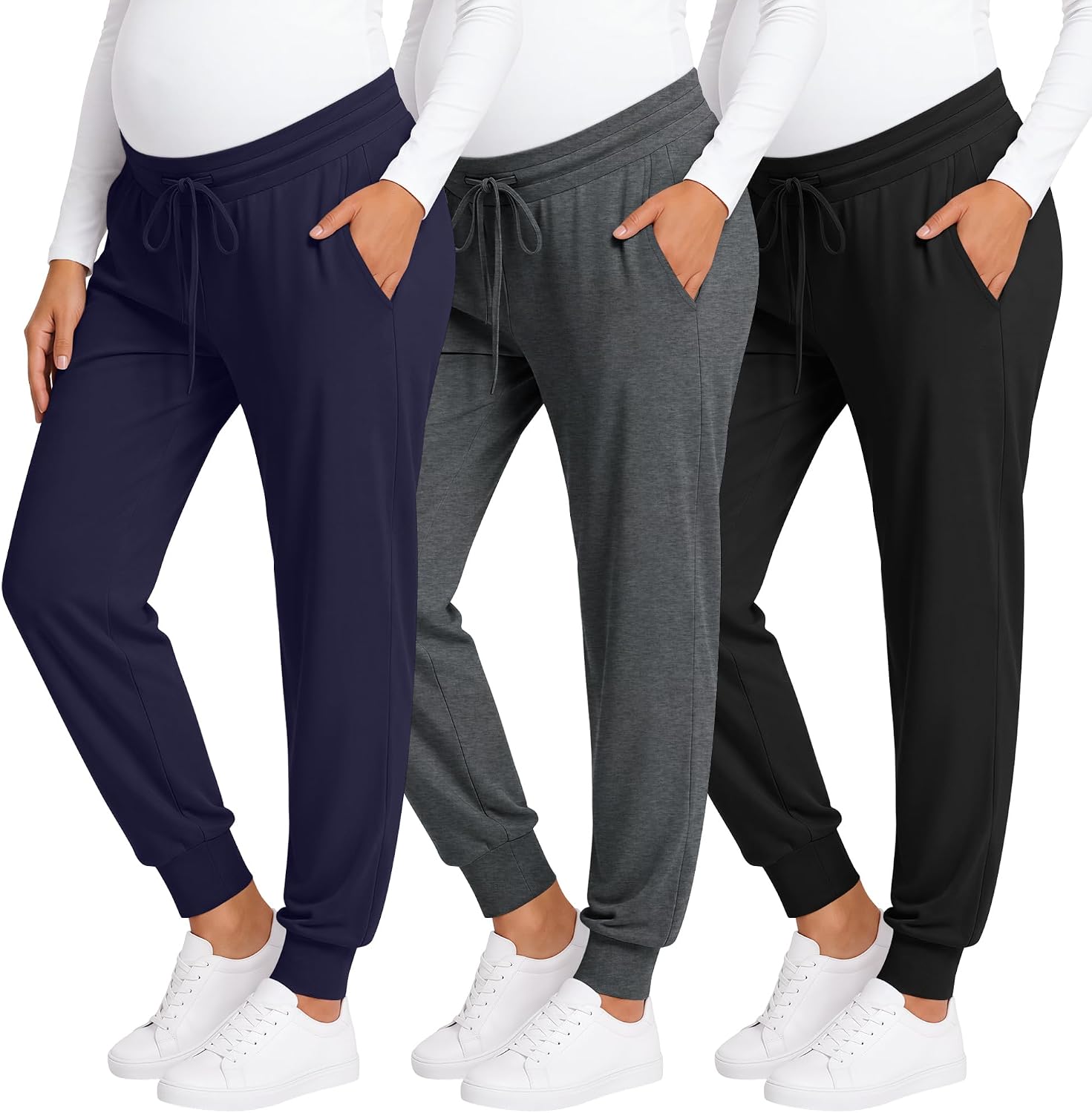 3 Pack Women Maternity Pants Pregnancy Lounge Jogger