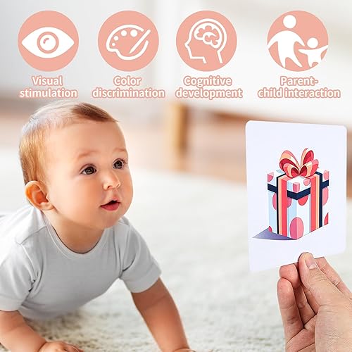 Miniatura 6 de Tarjetas flash para bebés de alto contraste, tarjeta de estimulación visual con blanco y negro, juguetes coloridos para bebés recién nacidos