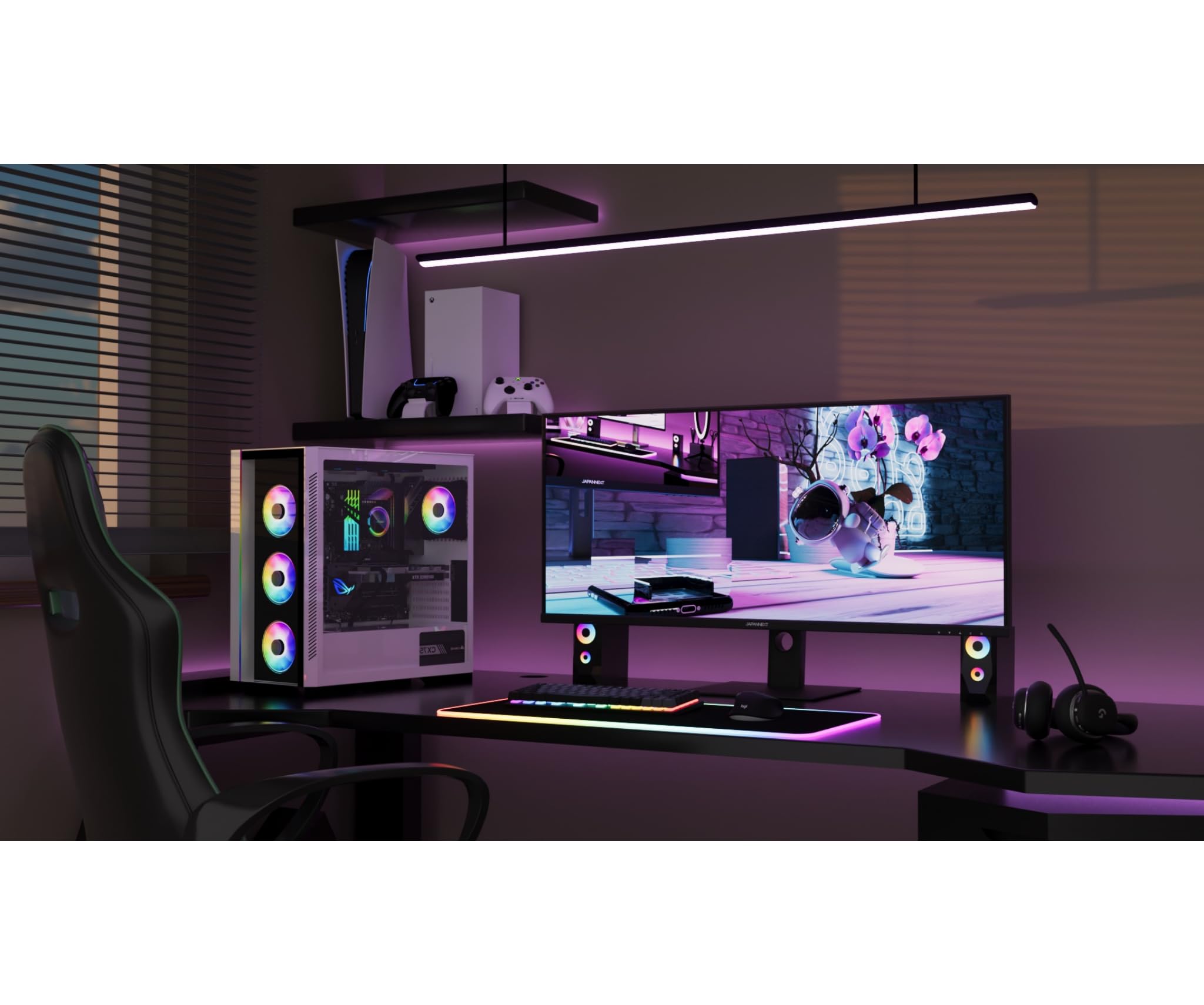 JAPANNEXT Wyświetlacz PC Gamer 40" 144Hz 1ms IPS UWQHD (3440 x 1440) | Ładowanie USB-C 90W | G-Sync/FreeSync | 2 lata | JN-IPS401UWQHD144
