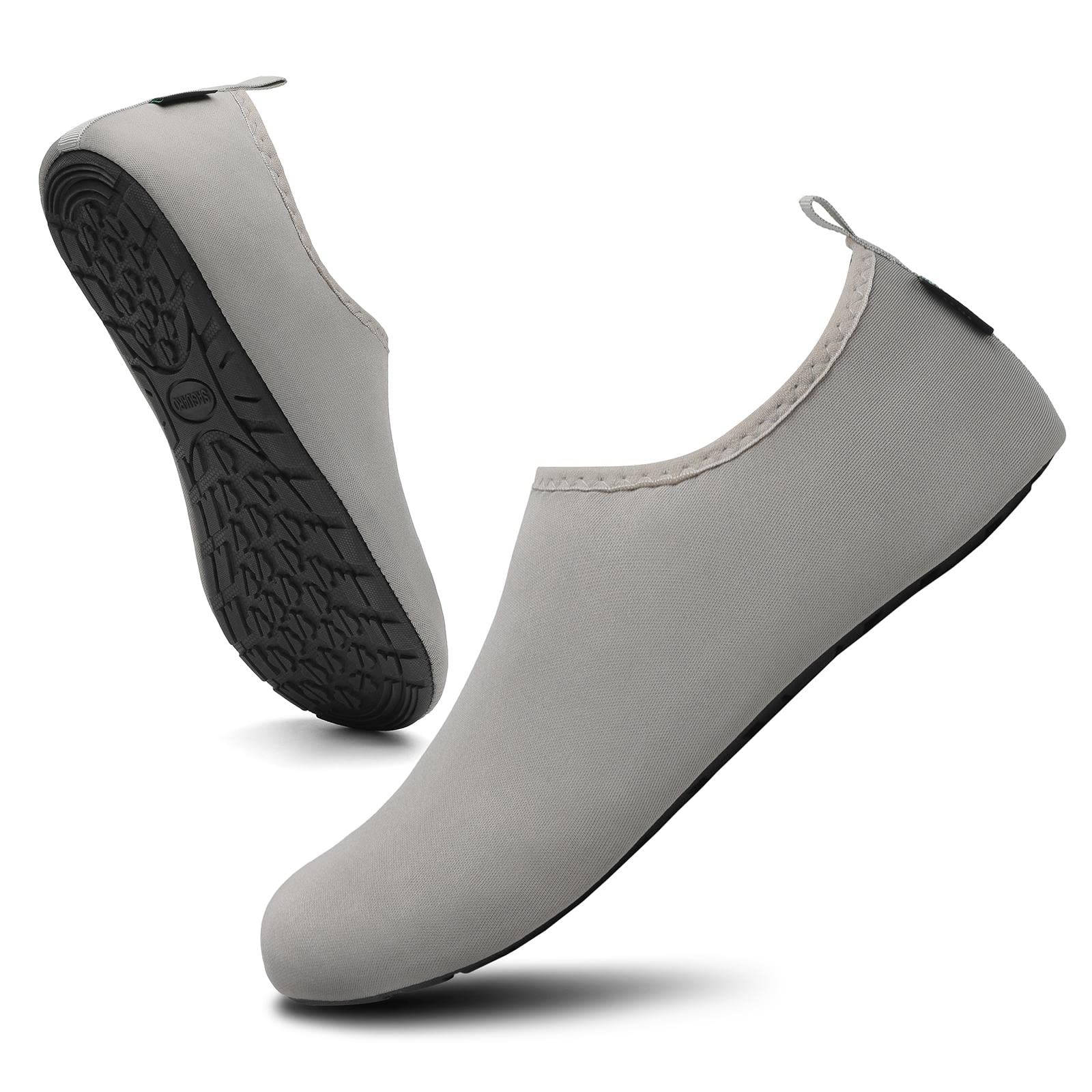 SAGUARO Escarpines Hombre Zapatos de Agua Mujer Verano Calzado Natacion Secado Rápido Zapatillas Playa para Buceo Surf Natación Piscina Yoga Gris, Gr.44/45