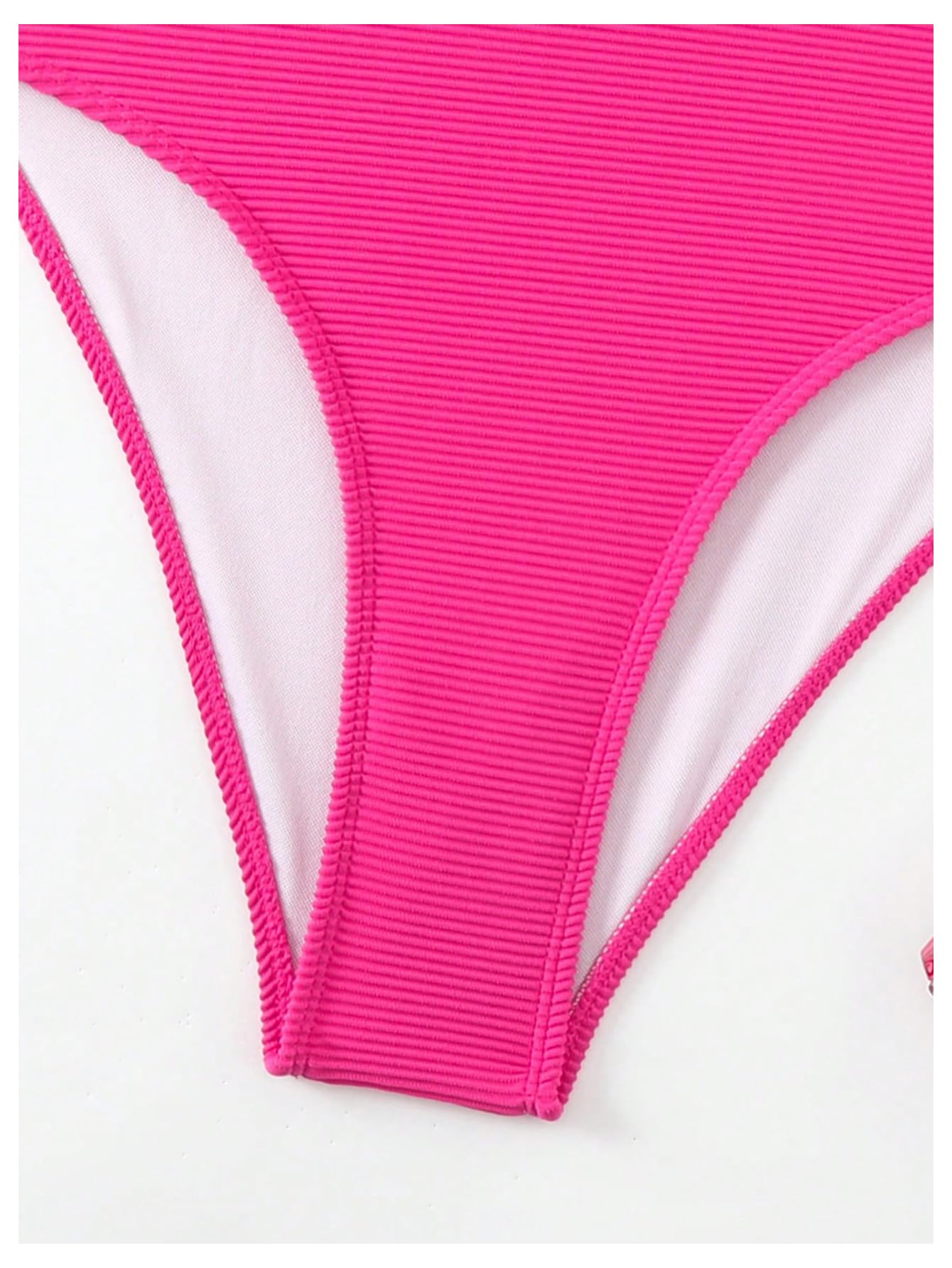 Women's High Waisted Bikini Set One Shoulder 2 Piece Bathing Suit Ring Linked Swimsuits