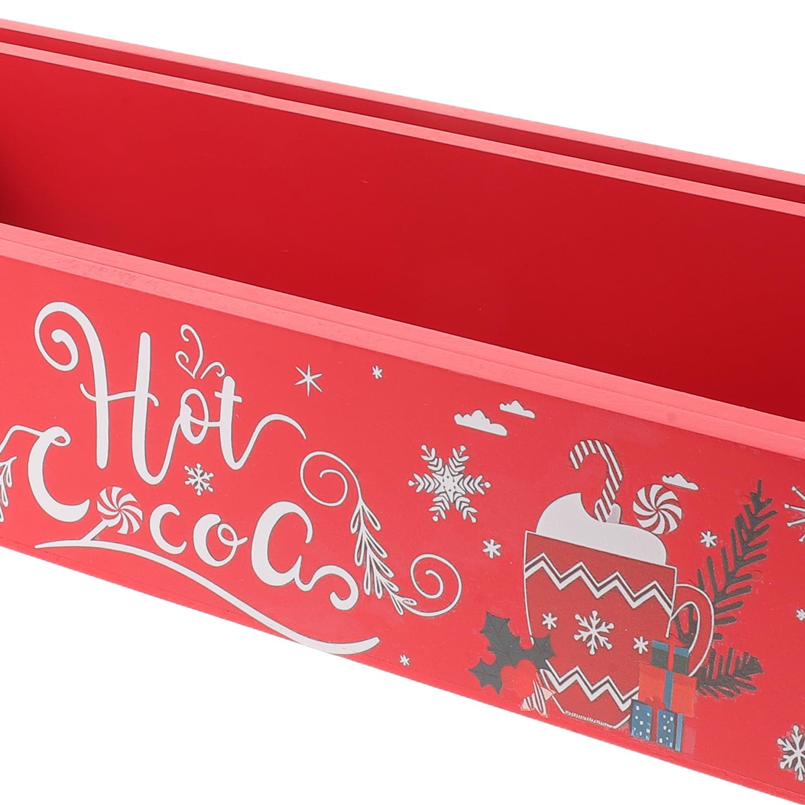 Beaupretty 2 Pezzi Scatola Natalizia in Legno Rossa Manico per Tavolo