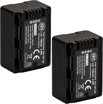 BM Premium 2-Pack of VW-VBT190 Batteries for Panasonic HC-V800K, HC-VX1K, HC-WXF1K, HCV510, HCV520, HC-V550, HCV710, HC-V720, HC-V750, HC-V770, HC-VX870, HC-VX981, HCW580, HC-W850, HC-WXF991 Camcorder