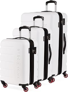 7366 Hardside Expandable Luggage with Spinner Wheels, White, 3-Piece Set (19/23/27)