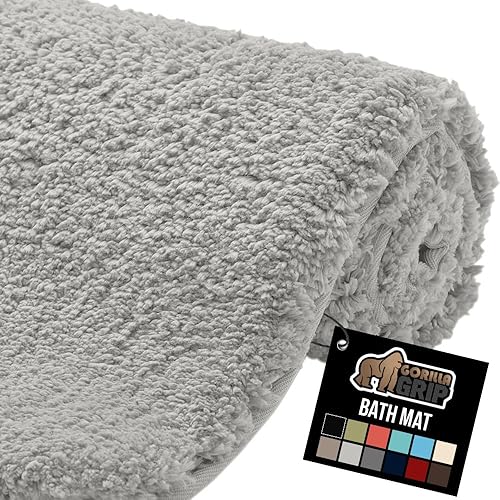 Miniatura 14 de GORILLA GRIP Alfombras de baño, ultra suaves, absorbentes, de felpa gruesa, lavables a máquina, microfibra de secado rápido, tapetes para ducha