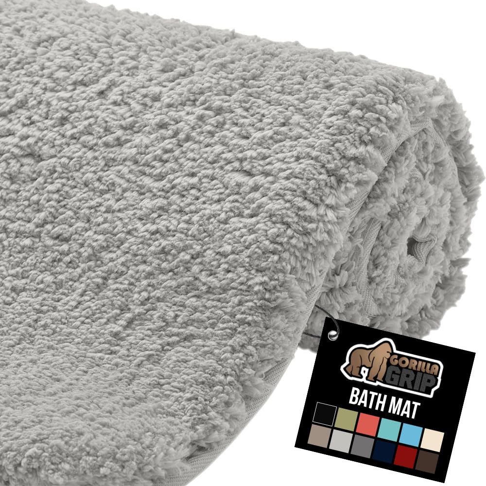 GORILLA GRIP Bathroom Rugs, 60x24, Ultra Soft Absorbent Mat, Thick Plush Bath Rug, Machine Washable, Microfiber Quick Dry, Mats for Shower, Bathtub